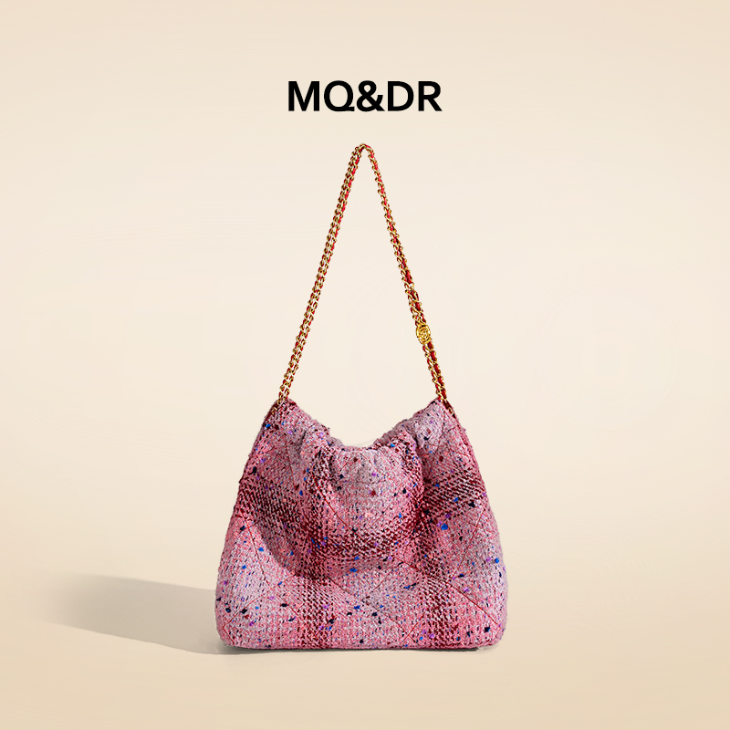 MQ&DR【雾漫诗行】小香风垃圾袋高级毛呢大容量腋下2023新款托特包