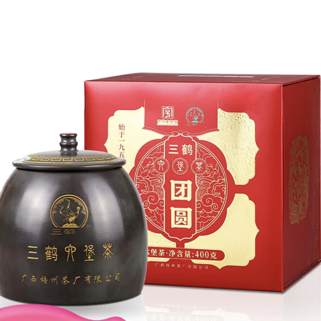 三鹤六堡茶  三鹤团圆 400克 一级 2018年陈化 广西梧州茶厂