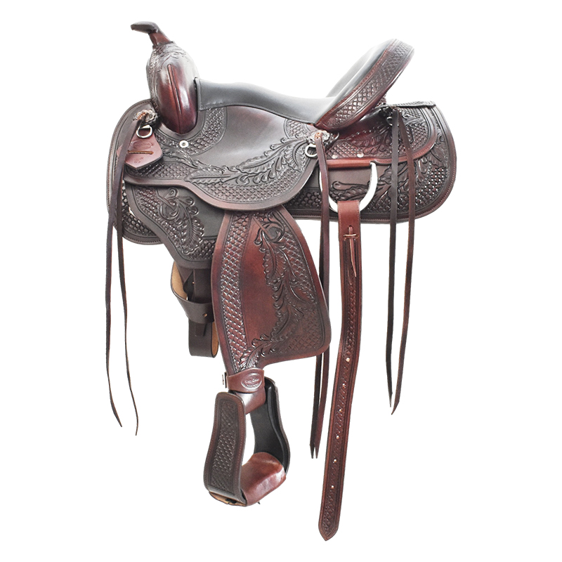 西部鞍全皮马鞍马具野骑鞍扭曲马镫手工马鞍马术西部鞍