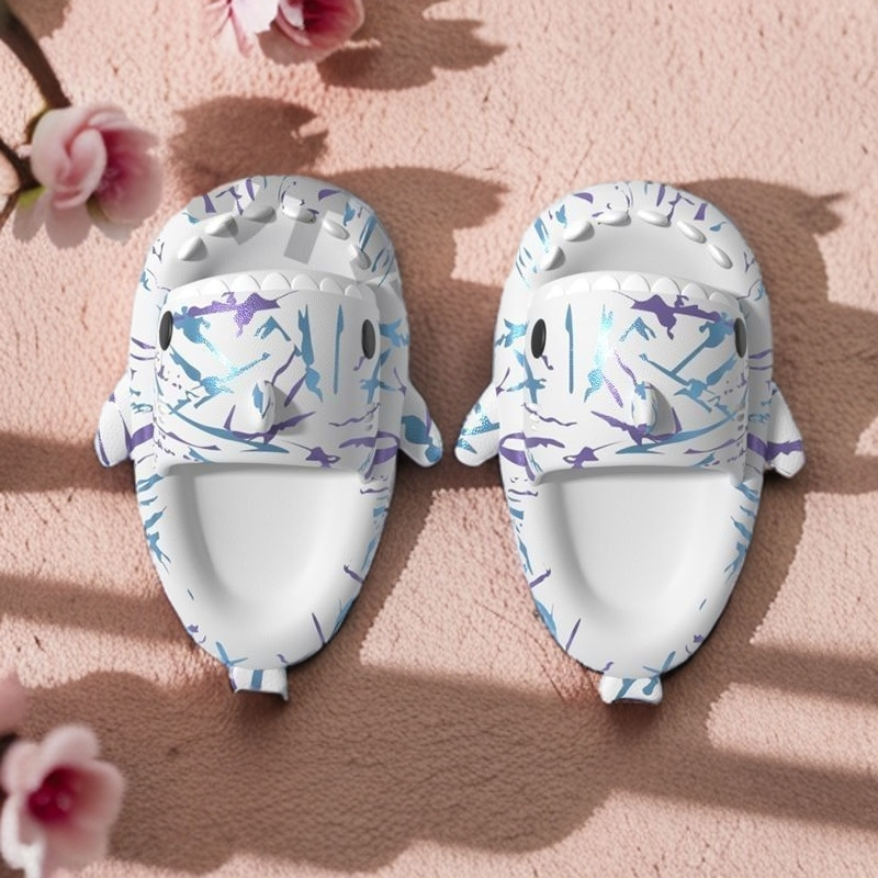 闪电鲨鱼男女拖鞋儿童情侣防滑防臭软底厚版四厘米（建议儿童拖鞋