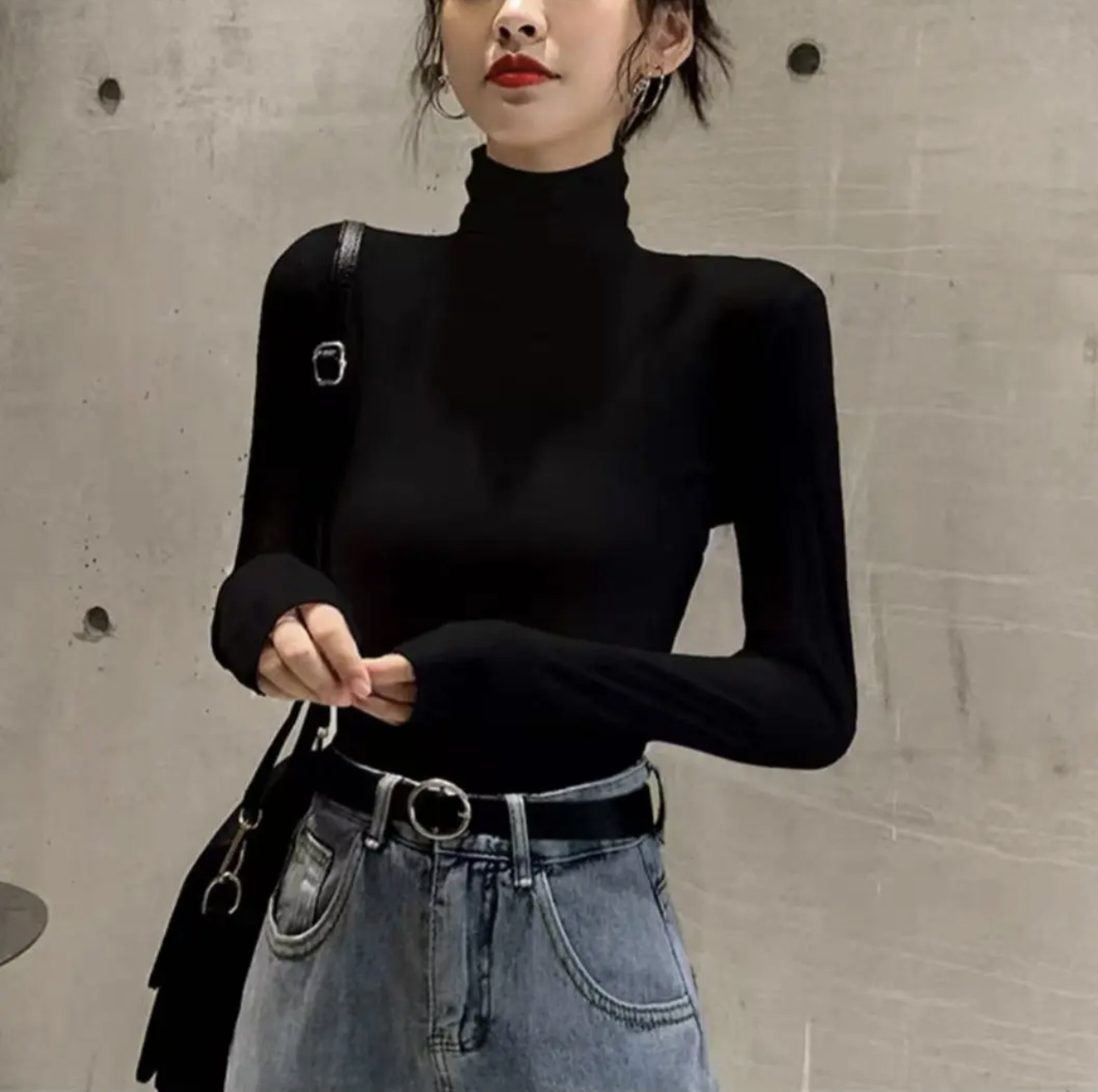 冬季加厚百搭高领新款女士顿顿时尚版洋气显瘦修身弹力打底衫