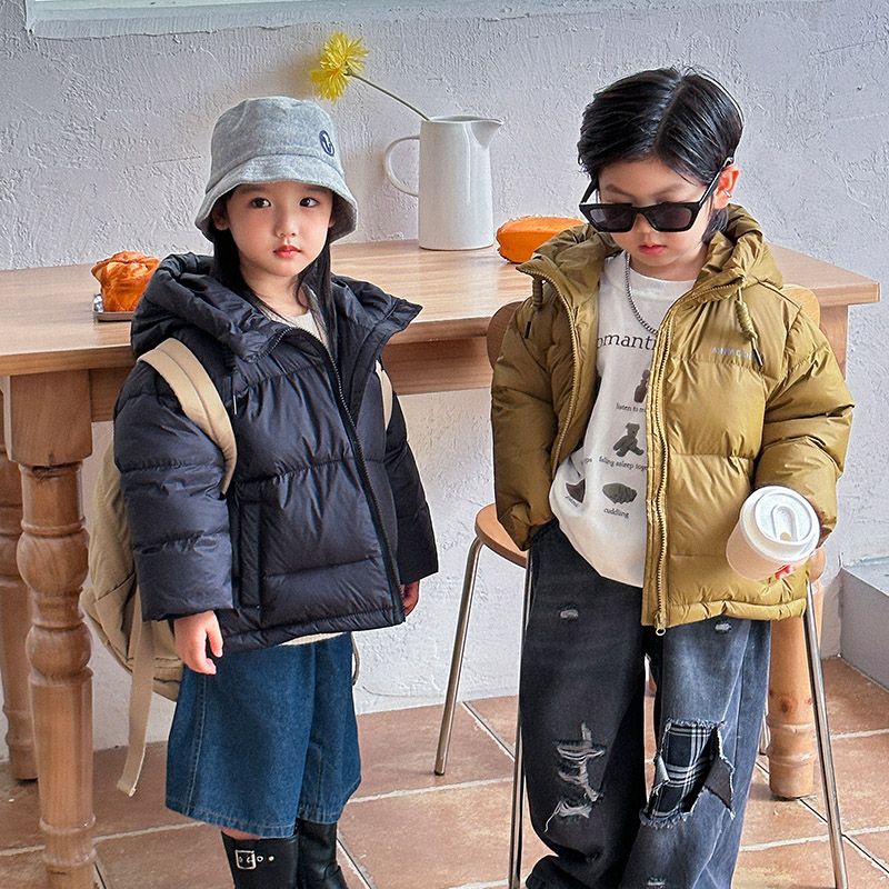 儿童男女童冬装加厚韩版外套宝宝洋气童装连帽面包服