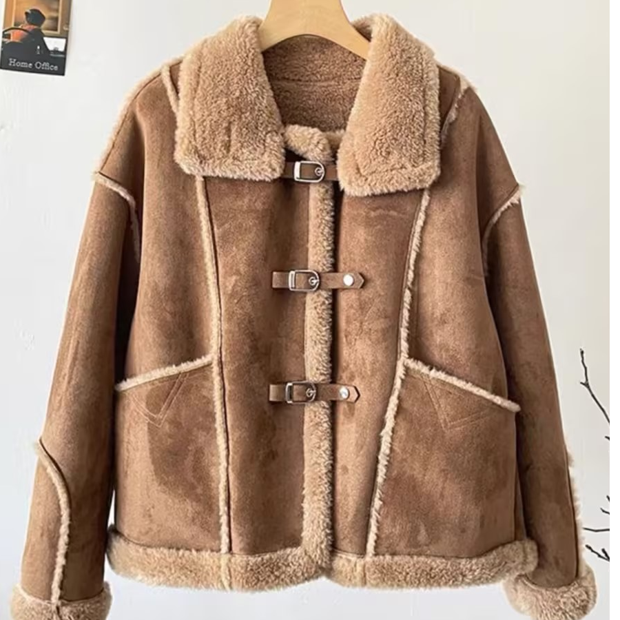 【眉山火狐狸】C54510常规防风加厚短外套皮毛一体女士上衣网红秋冬