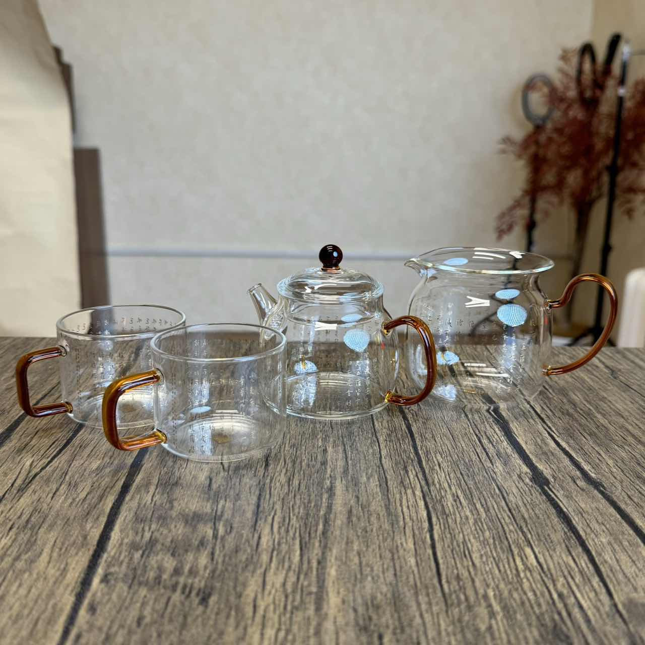 德钟壶心经+臻韵心经+心经佰享对杯+熊猫盖置+彩绘茶巾-青绿山水