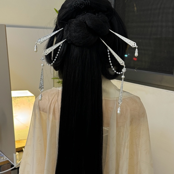 银色【无锦书】古风汉服配饰