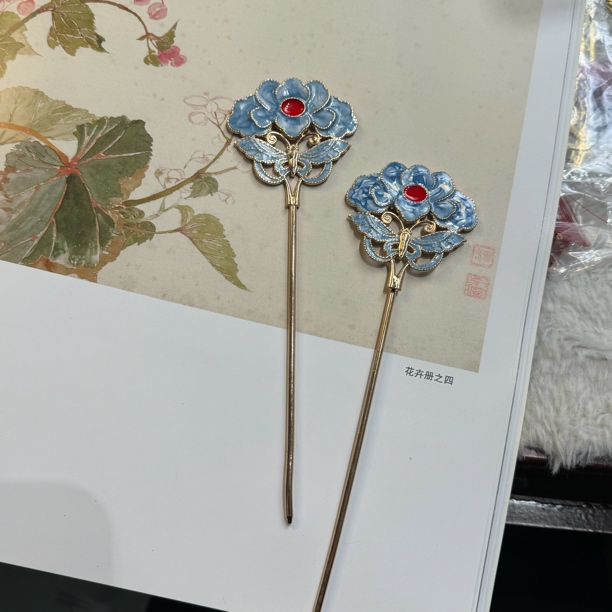 【烧蓝牡丹】古风汉服配饰