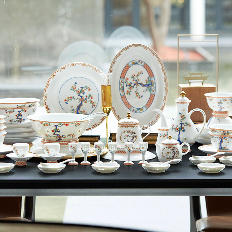 玉柏玲珑-绝世芳华26、56头餐具套装