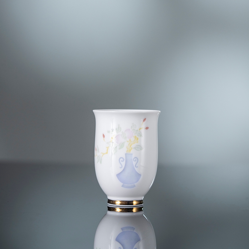 玉柏玲珑-寿桃（清供图加彩）单杯