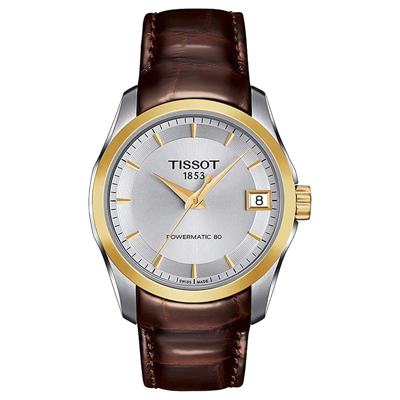 Tissot/天梭时尚单表机械女士简约腕表 表盘直径32mm 75382 苏
