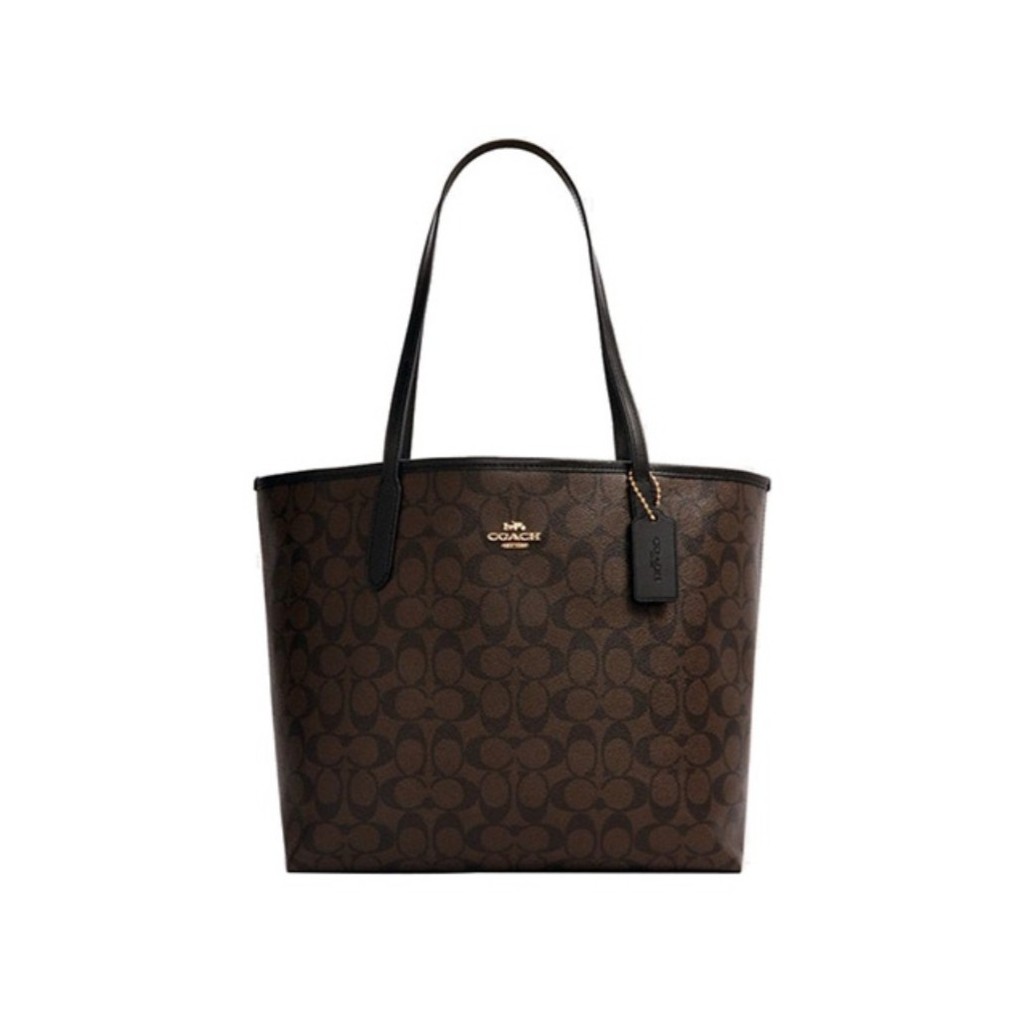 COACH/蔻驰 5696 IMAA8 CITY经典老花色标志单肩托特包 33*29*16