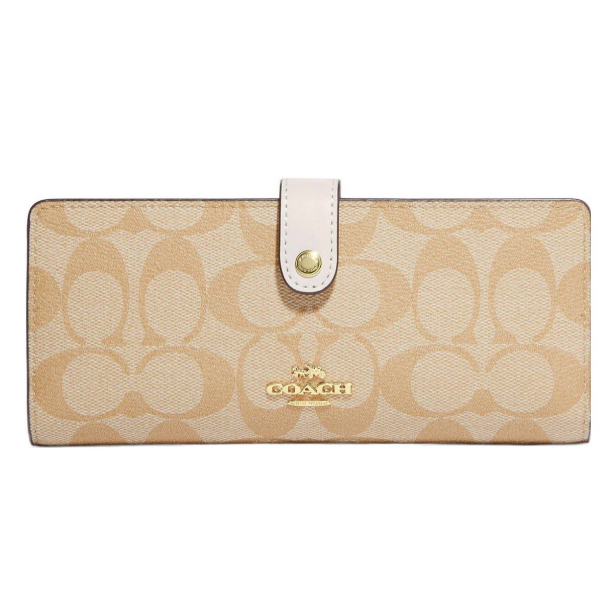 COACH/蔻驰 CH414 IMDQC WALLET经典浅咖色女款长钱包 19*9*1.5