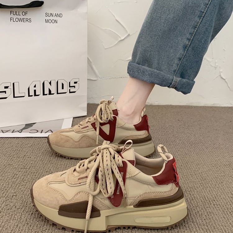 季回力休网红显脚小厚底阿甘鞋女小白鞋小众轻便德训鞋老爹鞋潮