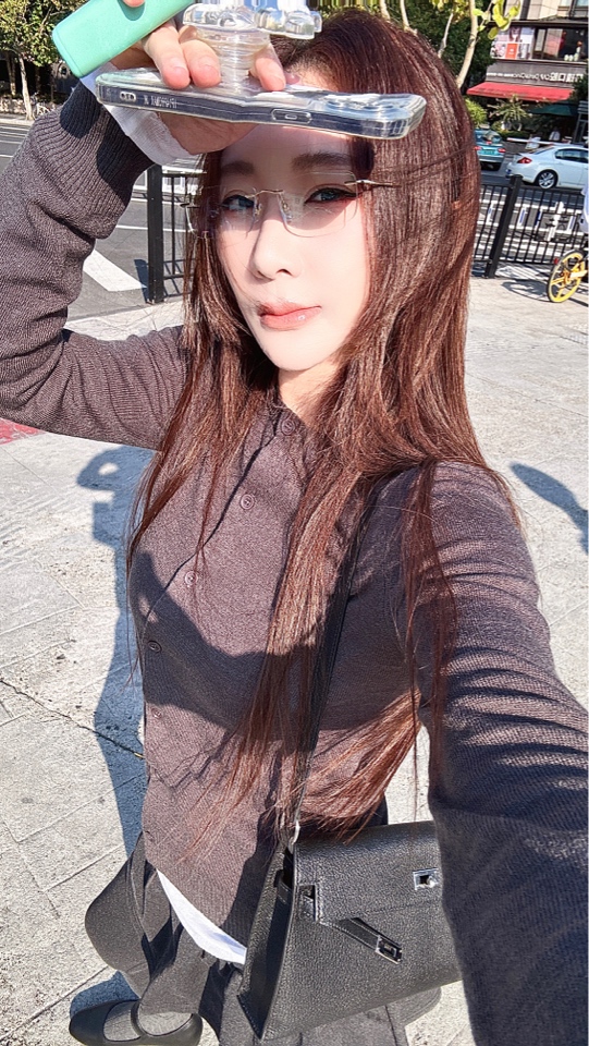 谬里谬气针织开衫圆领纯色秋冬百搭单品