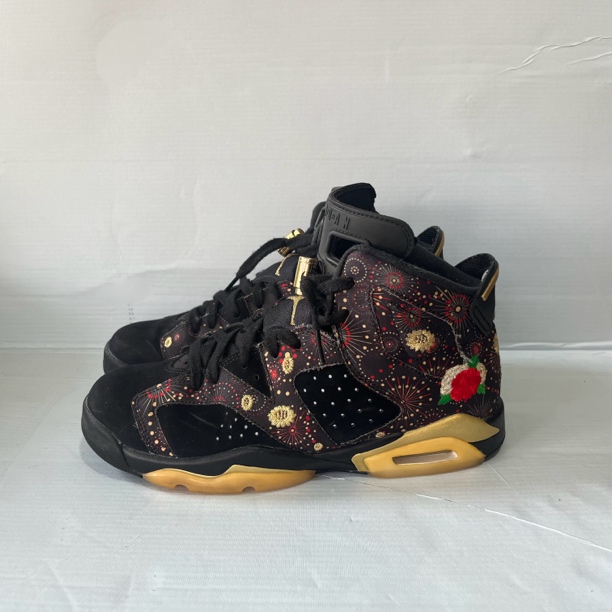 40码 耐克中帮篮球鞋 Nike aj6 new year 中国年烟花 男女同款 黑
