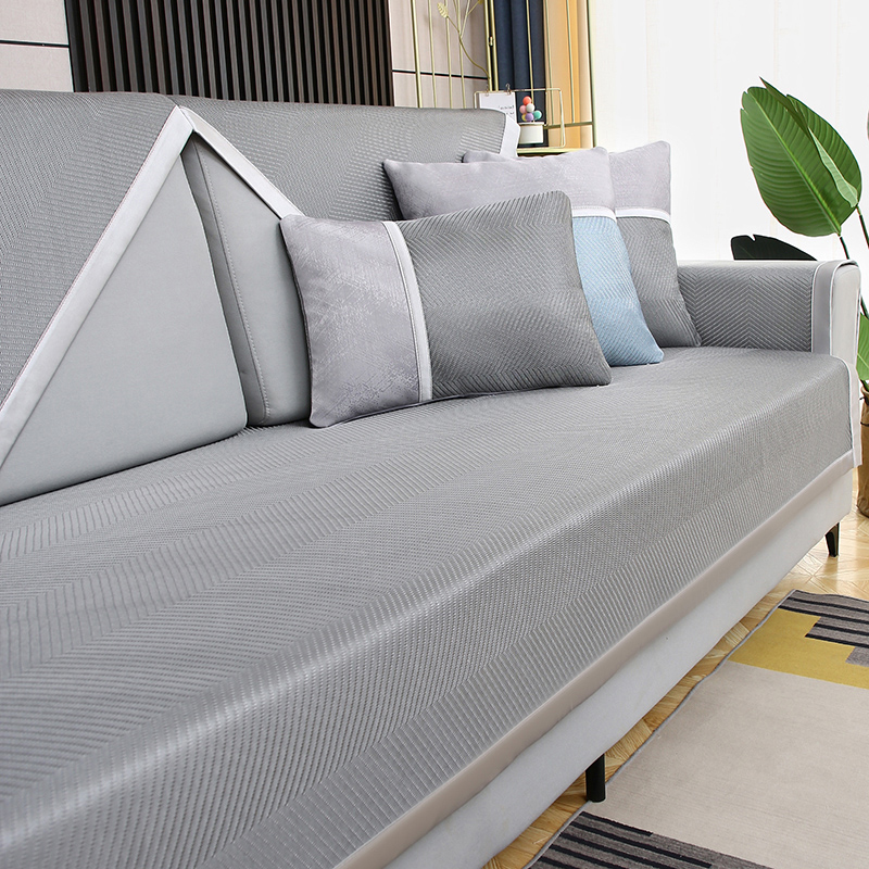 轻奢风冰丝夏天沙发垫夏季凉席坐垫子高端现代防滑皮沙发套罩寒冰