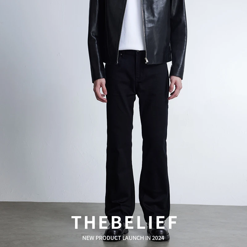 24723#美国CONE环保活性黑通勤显瘦版707微喇版型牛仔裤