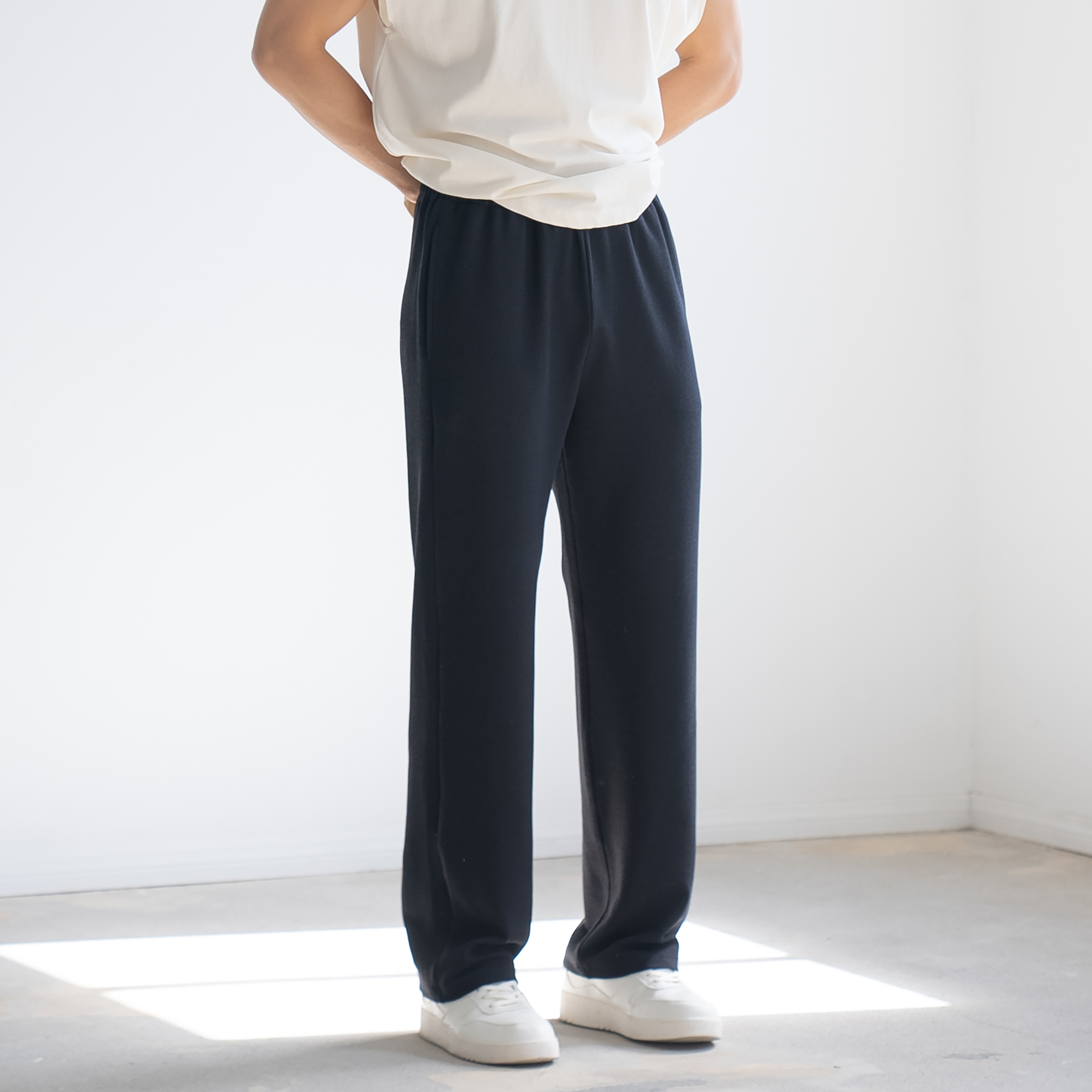 DRIOTOPIA春夏款经典蜂巢布长裤宽松弹力华夫格直筒男垂感休闲裤