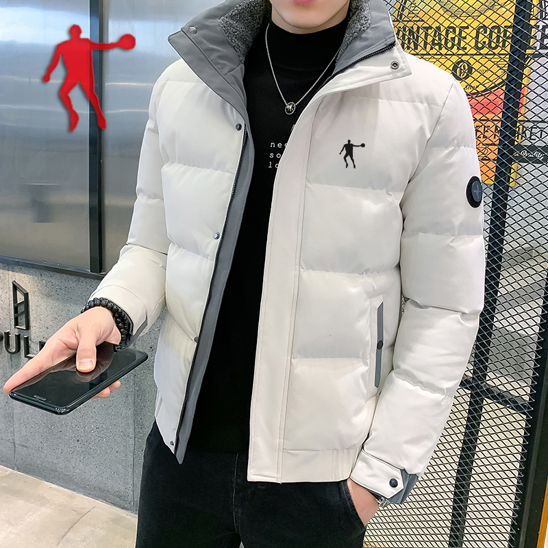 乔丹中国专卖男士时尚棉衣冬季加厚保暖运动潮流百搭立领休闲棉服