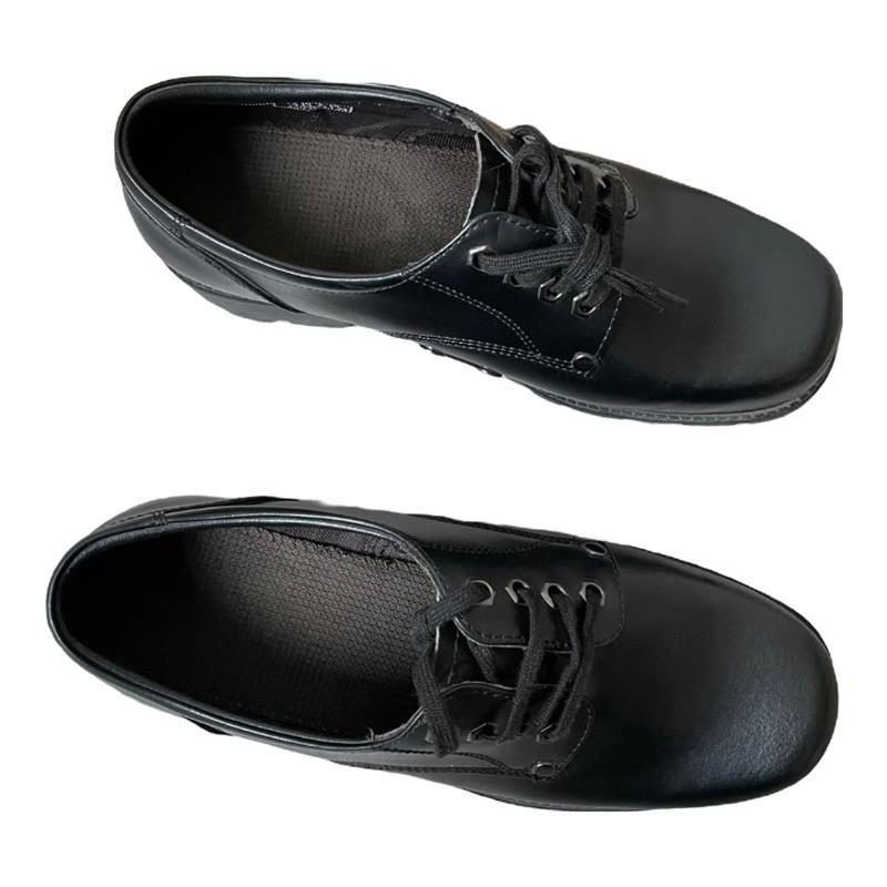 *皮鞋男士皮鞋细粒纤维休闲黑色百搭时尚单鞋低帮平底舒适系带