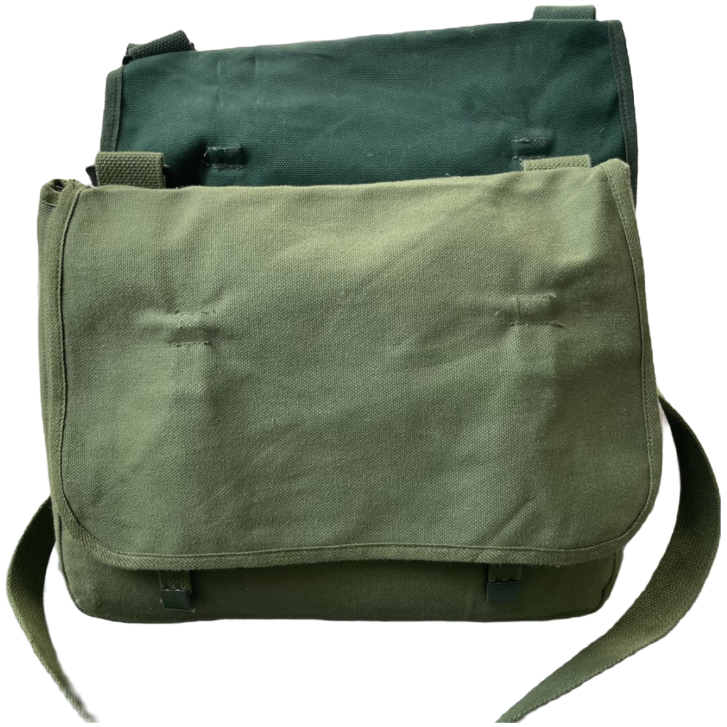 帆布挎包  斜肩包 书包隔层时尚复古收藏结实耐用土黄/绿男女款