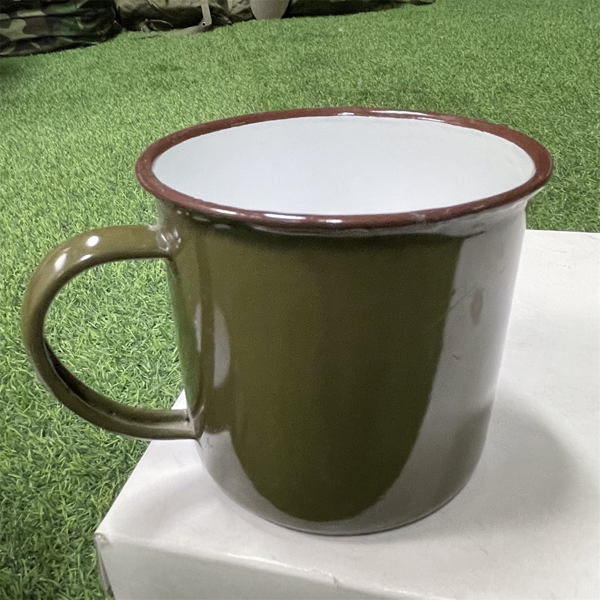 禄伍搪瓷口杯水杯漱口杯复古怀旧收藏家用工作泡茶杯手柄无盖