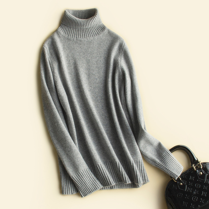 80绒女士加厚高翻领套头毛衣2404