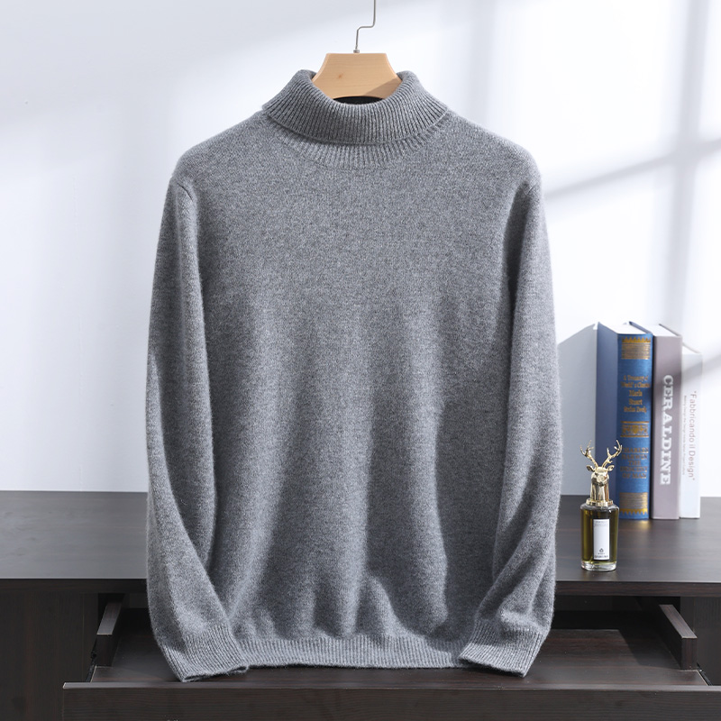 100纯山羊绒男士加厚高领针织羊绒衫毛衣L500AK014羊绒