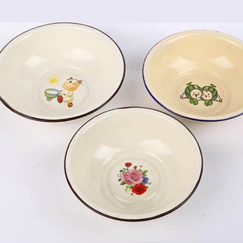 16公分口径珐琅搪瓷汤碗花色随机1个拍下请看详情图介意勿拍