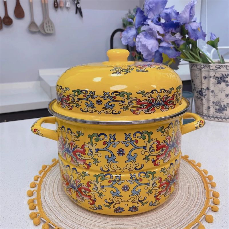 26公分珐琅搪瓷双层蒸锅