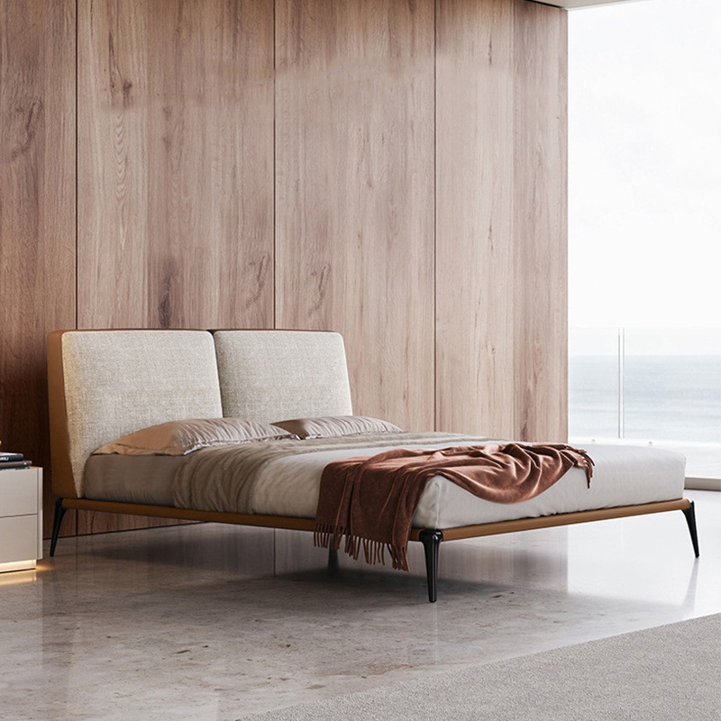 SIBIN/思彬意式极简帕克床设计师别墅卧室棉麻布艺床简约双人床