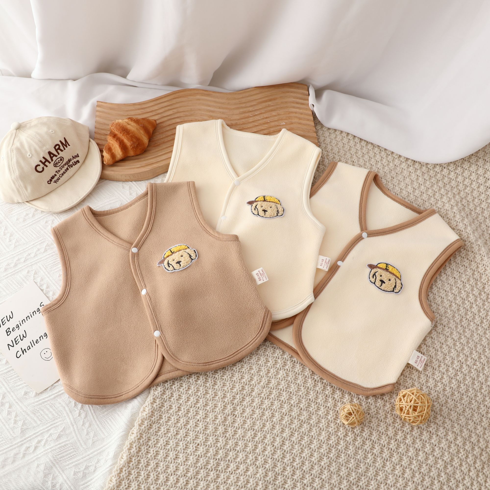 新款宝宝秋冬双面奥粒绒无骨马甲内外穿婴儿外套儿童保暖马夹背心