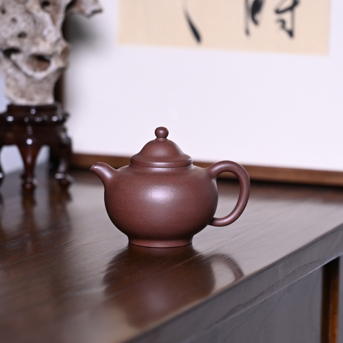 仲芳掇球｜老矿紫泥 全手工紫砂壶 容量约225ml 摹古茶壶