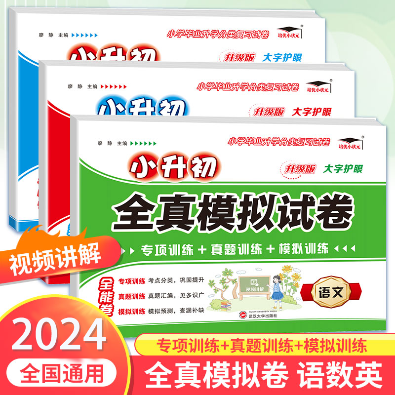 培优小状元小升初全真模拟语文数学英语通用学霸训练提优大试卷