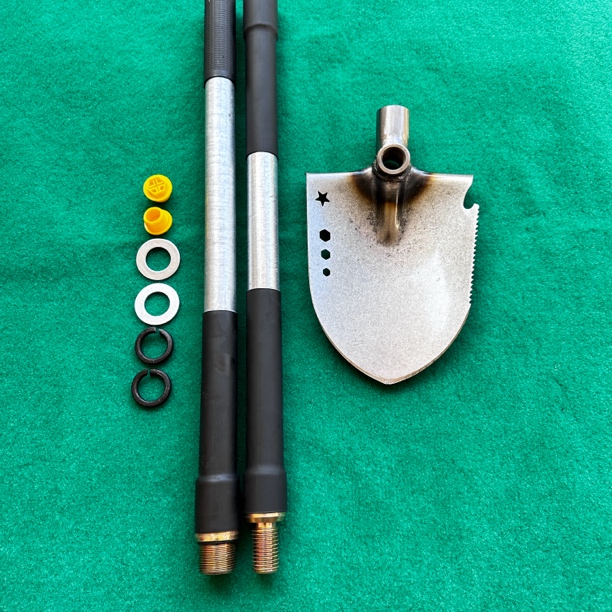户外车载多功能工具两用猛钢铲挖土铲树挖药材工具两节手柄