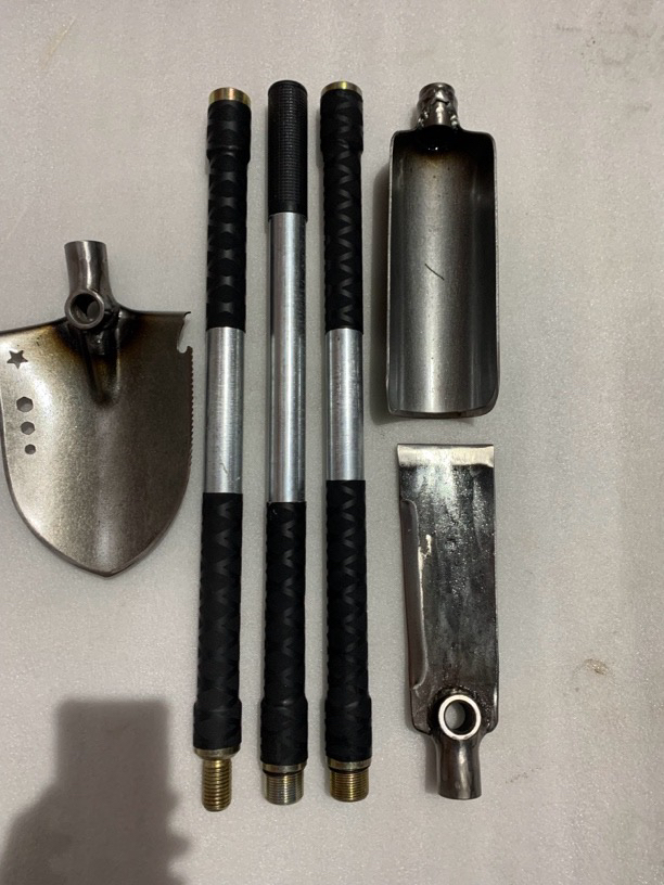 多功能户外工具三件套，三节手柄（三用+铲+洛阳铲）挖笋挖药车载