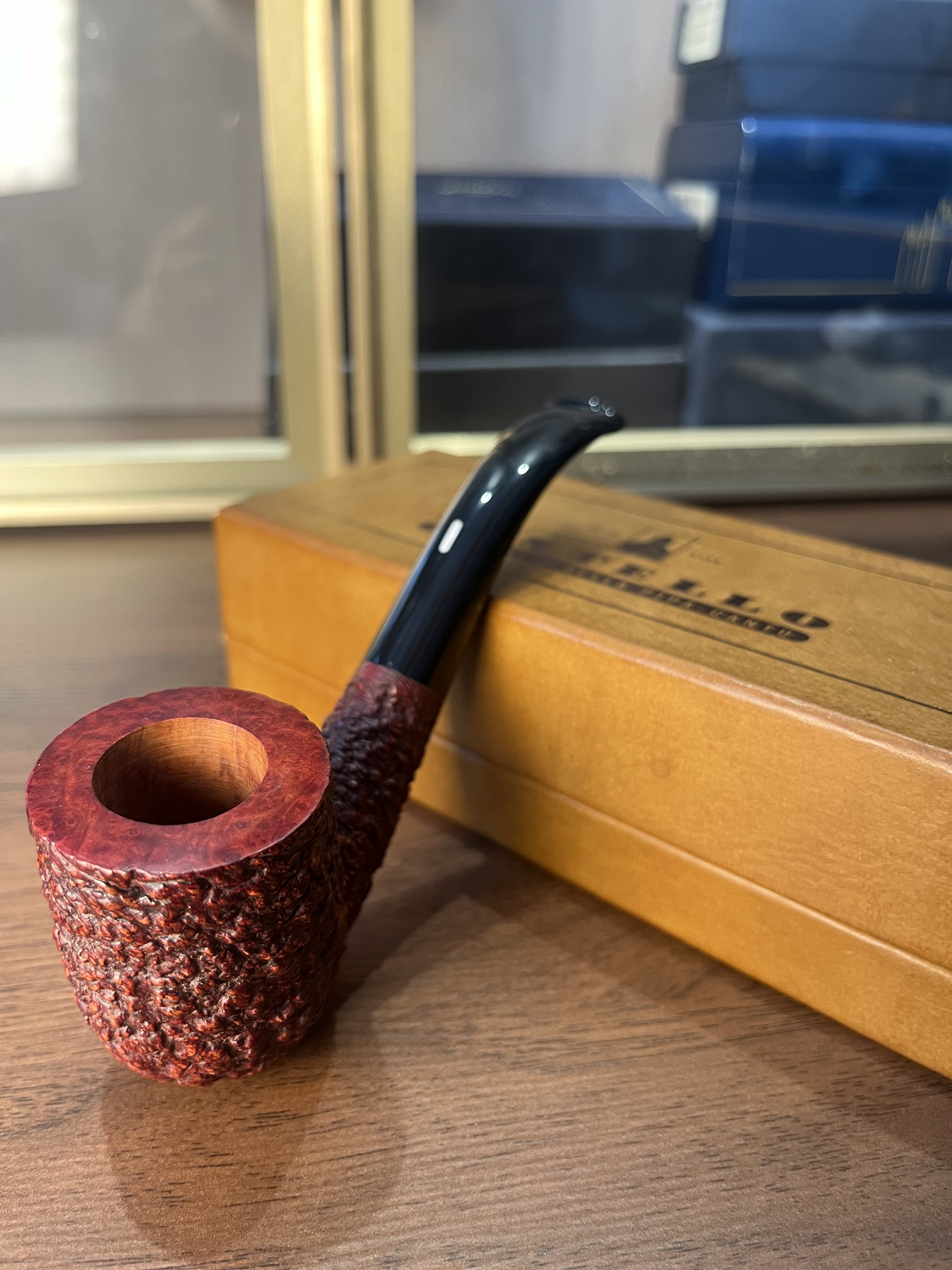 石楠木材质卡斯特罗3K海盐喷砂标准弯烟斗