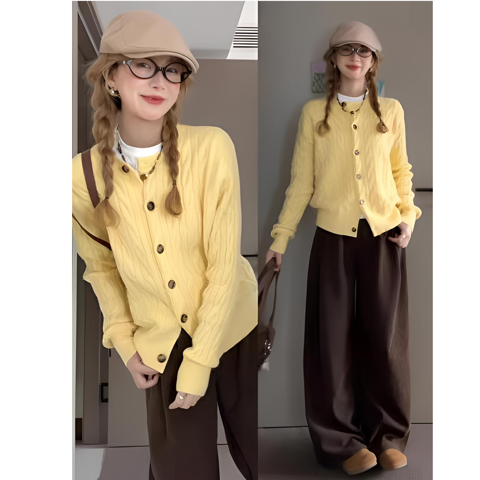 高级感早秋针织毛衣外套女春秋2024新款慵懒风外搭开衫短款小上衣