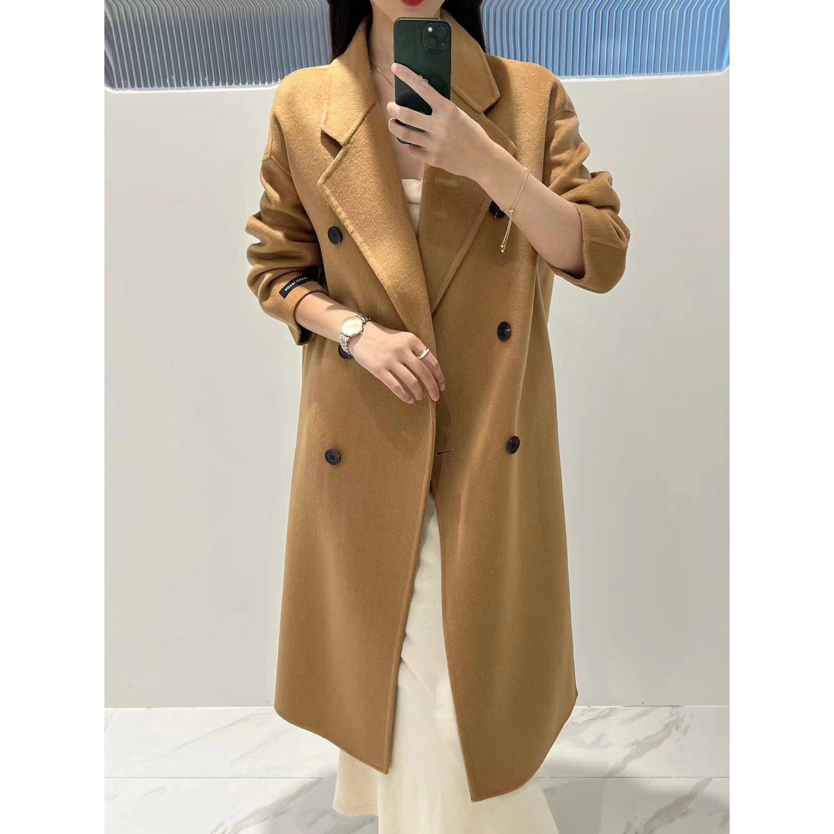 【吴姐】801双面呢大衣气质高级感中长款双排扣秋冬轻奢网红百搭款