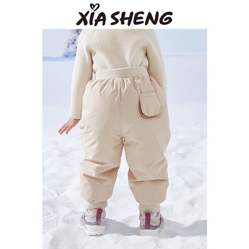 夏生 红嘴雁羽绒裤 男女童三防裤子宝宝蓬松保暖长裤儿童冬装新品