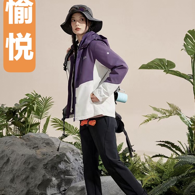 冲锋衣女款三合一户外防风防水加厚秋冬小个子外套运动风衣