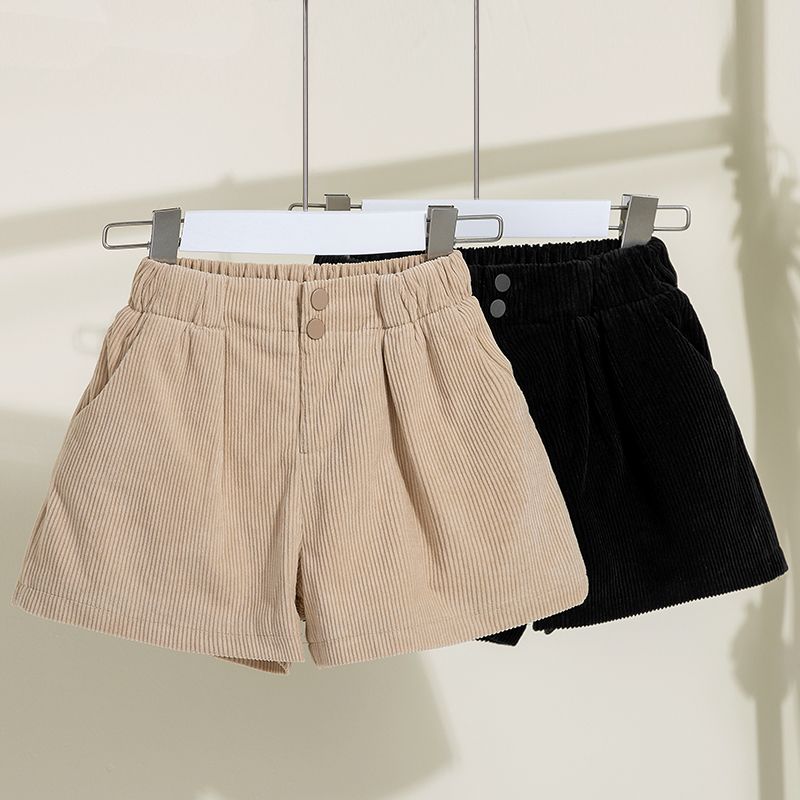 ABCKOIOI女童加绒短裤2023冬冬新款中小童灯芯绒加厚中裤女宝宝百