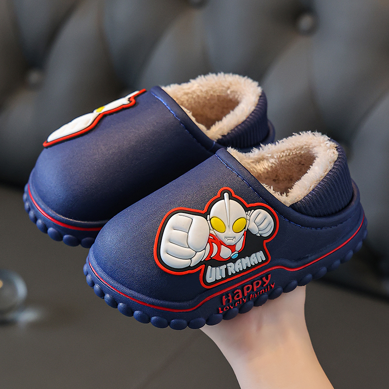 儿童拖鞋冬2024男童男孩宝宝男宝小孩棉拖防滑室内居家防水新款