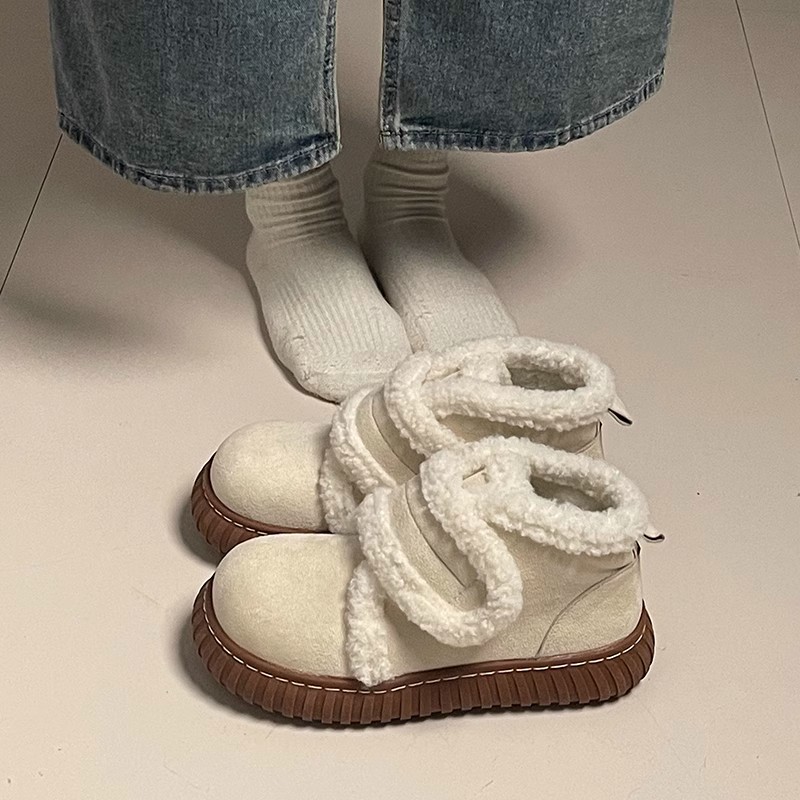 秋冬季保暖休闲2023冬季加绒加厚保暖雪地靴女冬季新款学生厚底防