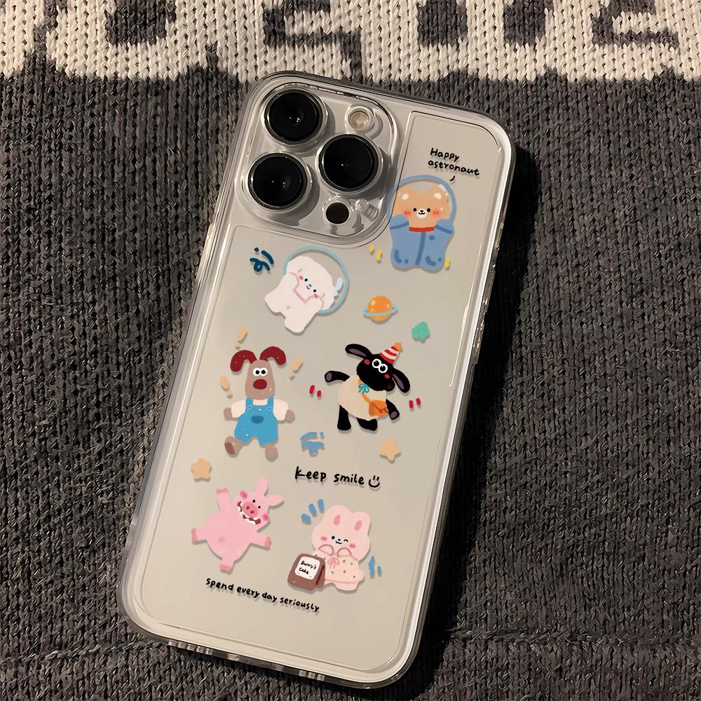 满屏可爱动物苹果15手机壳iPhone14Promax全包12/13透明壳8plus软