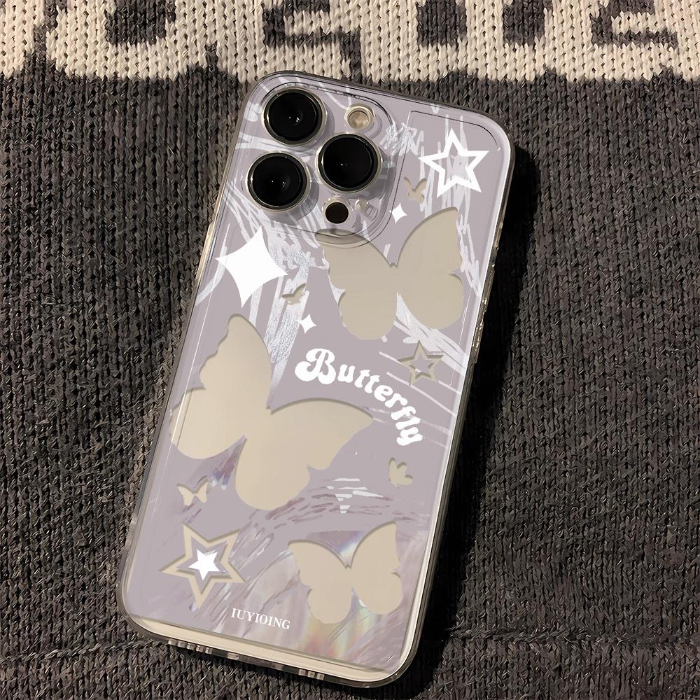 蝴蝶苹果15手机壳iPhone14Promax全包12/13透明壳8plus软壳