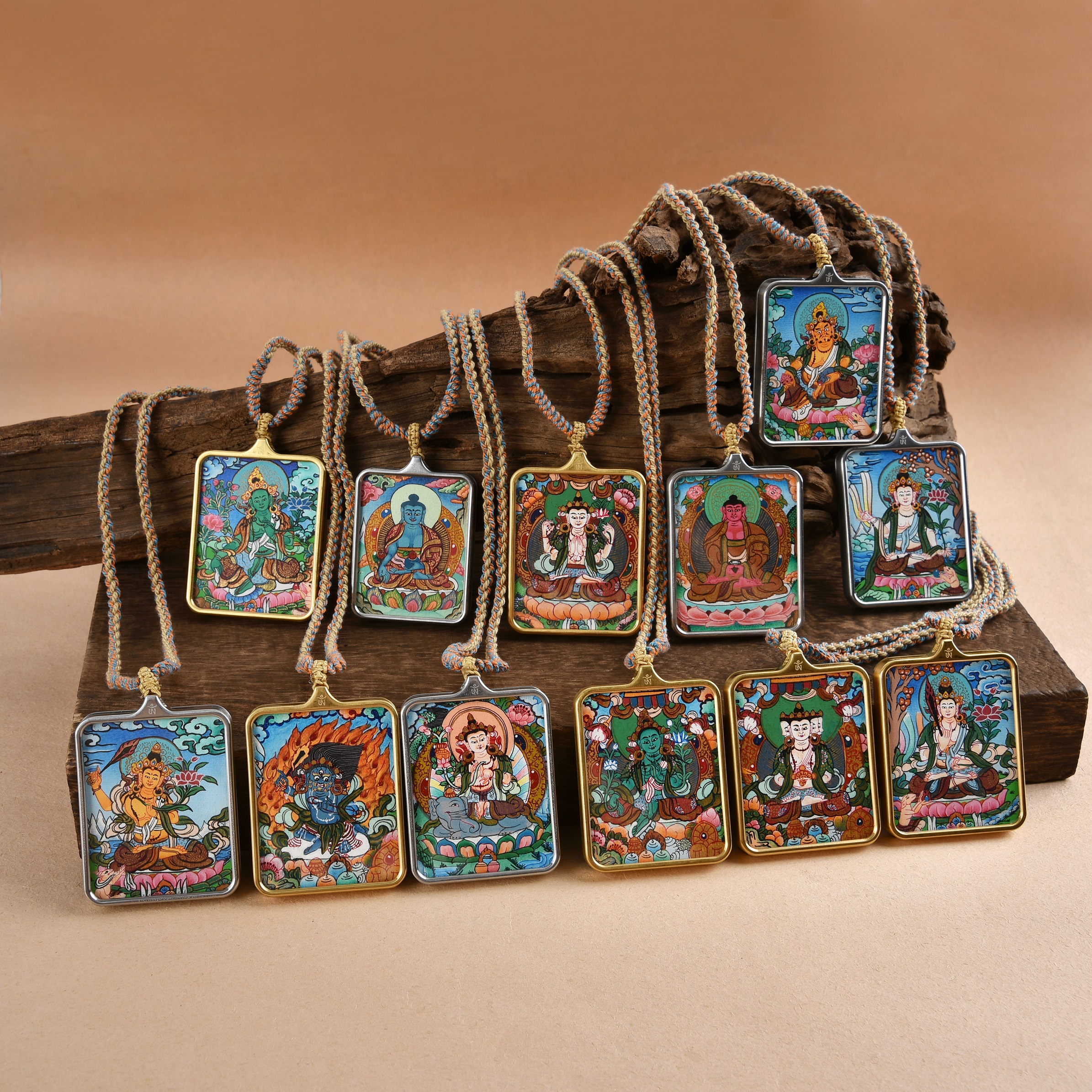 非金属布艺项链 （志）十二生肖本命佛手绘唐卡精品黄才度母项链