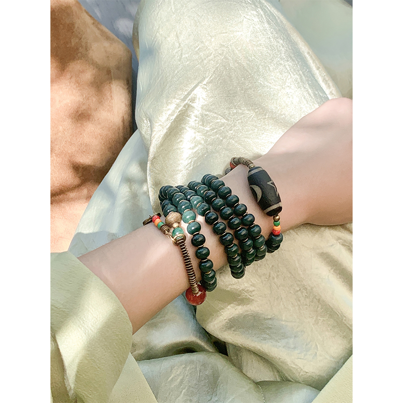 铜合金手链 MEIYANG 老珠子手链 民族风气质吊坠手链