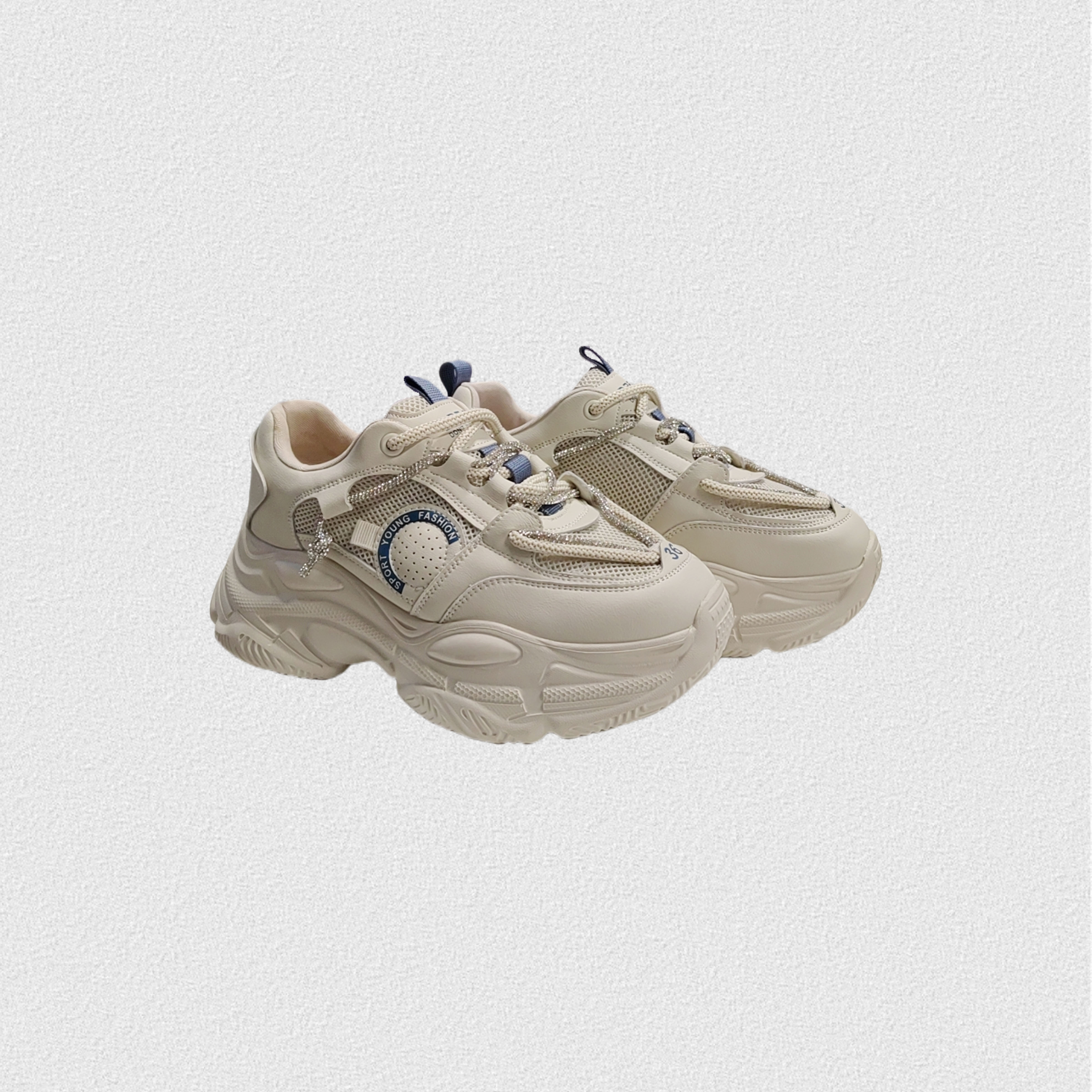 24年夏款时尚简约厚底内增高透气老爹鞋62X13716