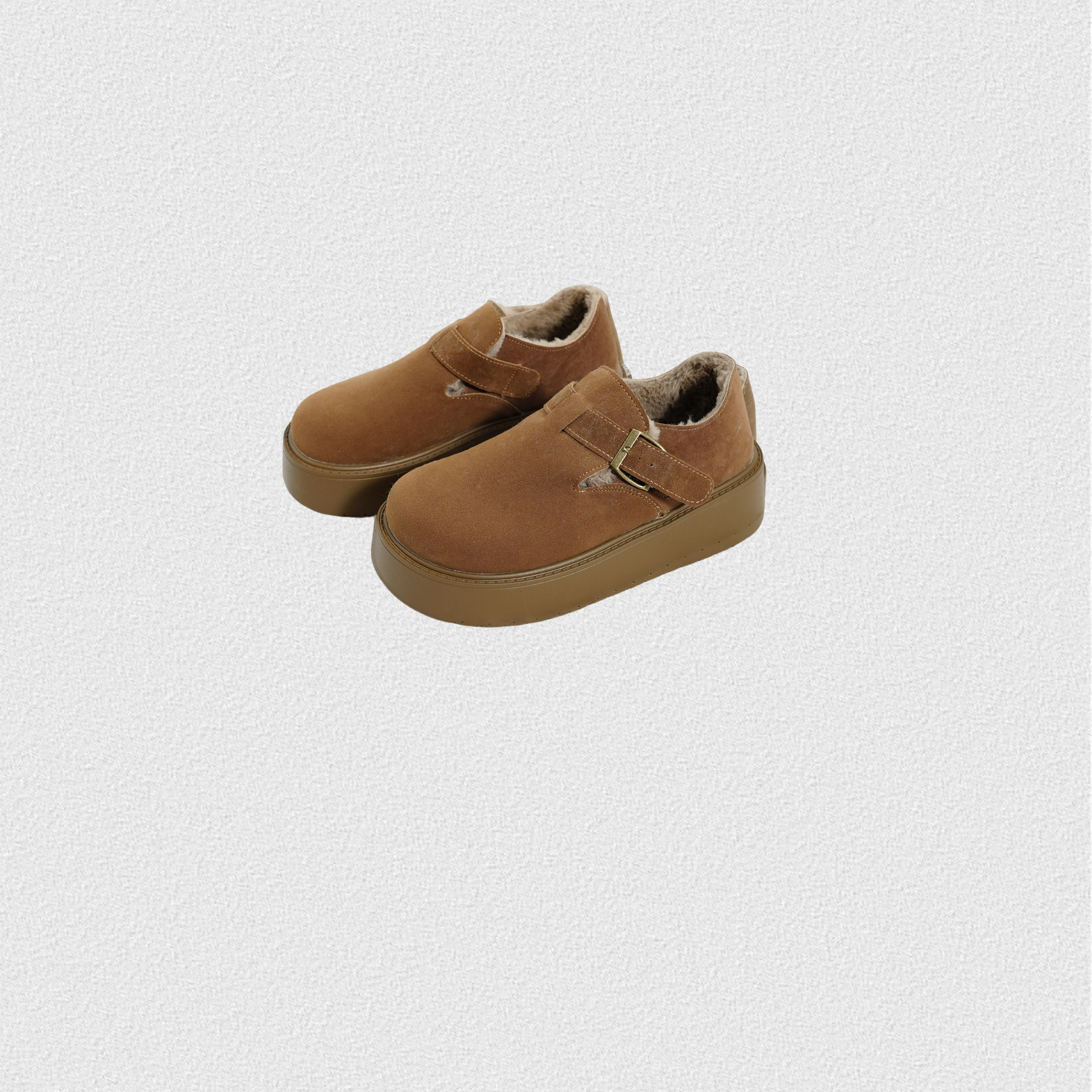 穿搭神器~24冬季新款厚底加绒保暖一脚蹬时尚百搭勃肯鞋66X851