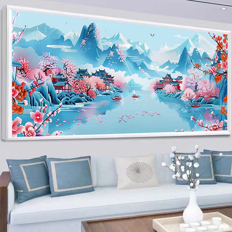 新款5D满钻千里雪山钻石画厂家直销